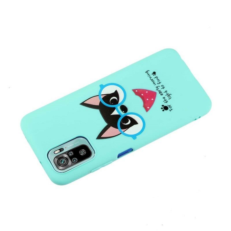 Coque Xiaomi Redmi Note 10/10S/Poco M5s Chien avec Lanière Kiss