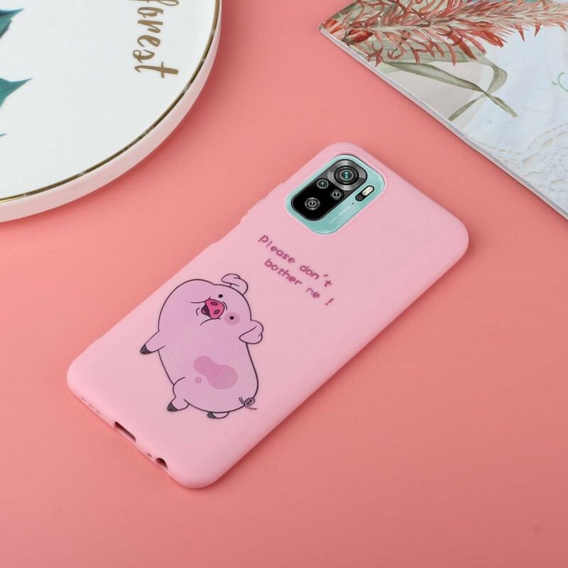 Coque Xiaomi Redmi Note 10/10S/Poco M5s Cochon avec Lanière Kiss