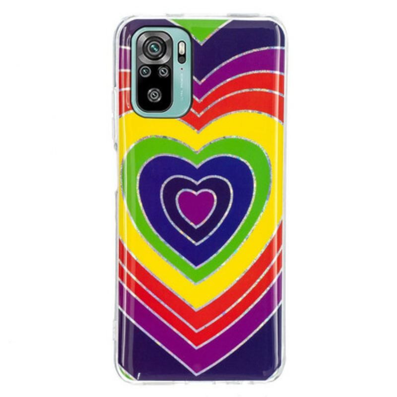 Coque Xiaomi Redmi Note 10/10S/Poco M5s Coeur Psychédélique