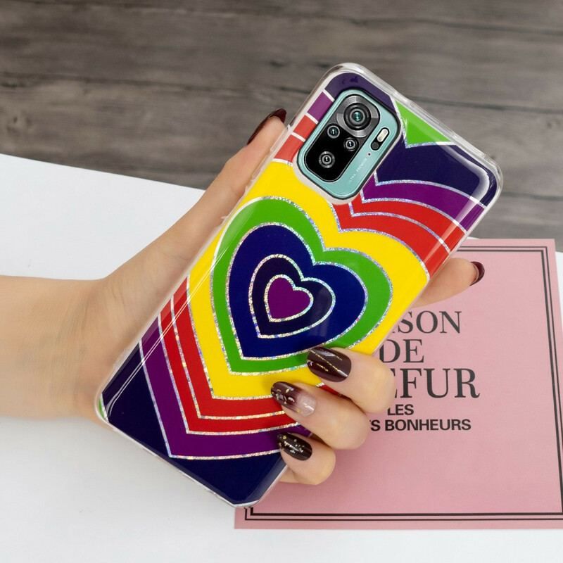 Coque Xiaomi Redmi Note 10/10S/Poco M5s Coeur Psychédélique