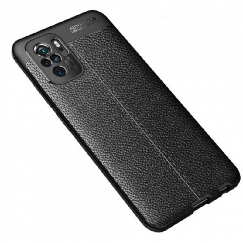 Coque Xiaomi Redmi Note 10/10S/Poco M5s Effet Cuir Litchi Double line