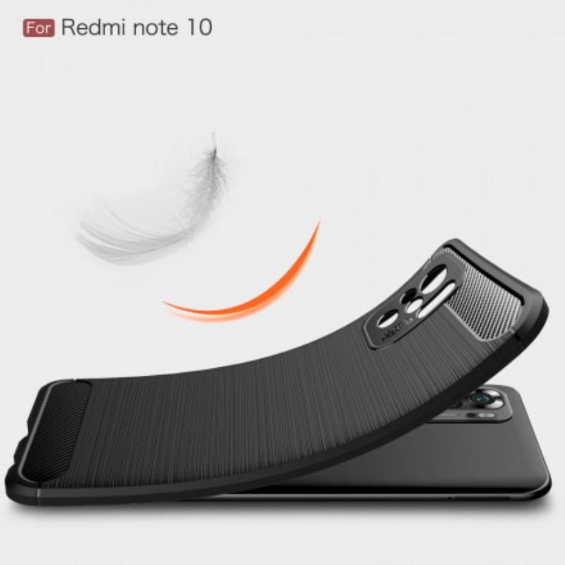 Coque Xiaomi Redmi Note 10/10S/Poco M5s Fibre Carbone Brossée