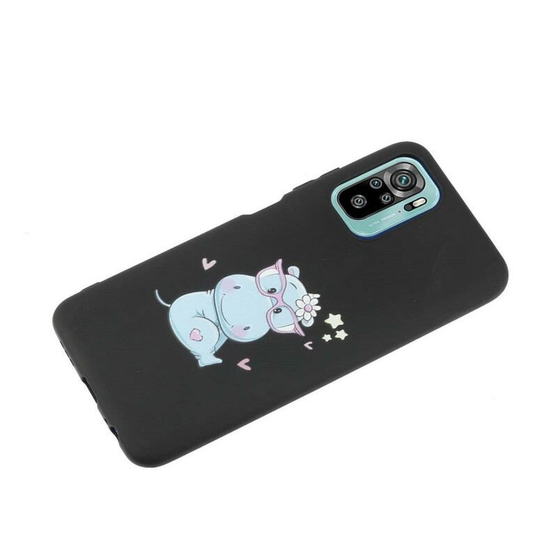 Coque Xiaomi Redmi Note 10/10S/Poco M5s Hippopotame avec Lanière Kiss