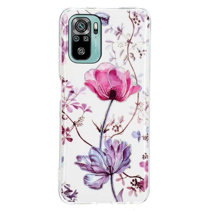 Coque Xiaomi Redmi Note 10/10S/Poco M5s Marbrée Fleurs