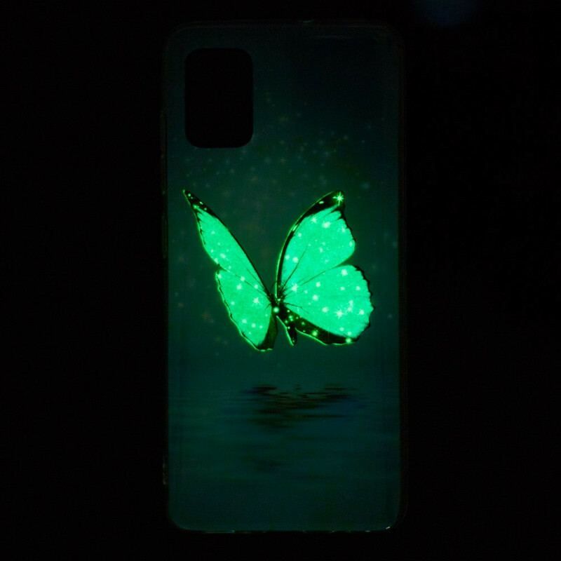 Coque Xiaomi Redmi Note 10/10S/Poco M5s Papillon Bleu Fluorescente