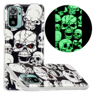 Coque Xiaomi Redmi Note 10/10S/Poco M5s Têtes de Mort Fluorescente