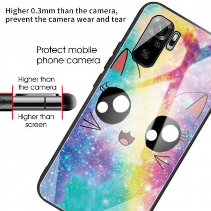 Coque Xiaomi Redmi Note 10/10S/Poco M5s Verre Trempé Chat