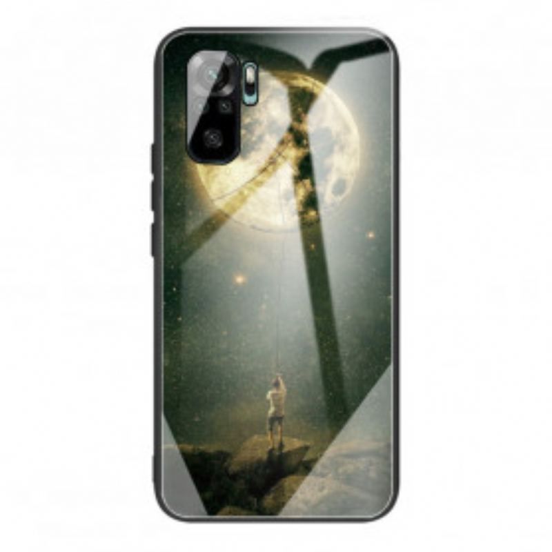 Coque Xiaomi Redmi Note 10/10S/Poco M5s Verre Trempé Homme à la Lune