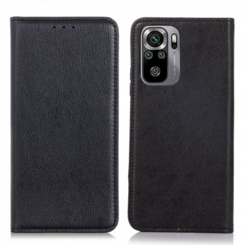 Flip Cover Xiaomi Redmi Note 10/10S/Poco M5s Cuir Fendu Litchi