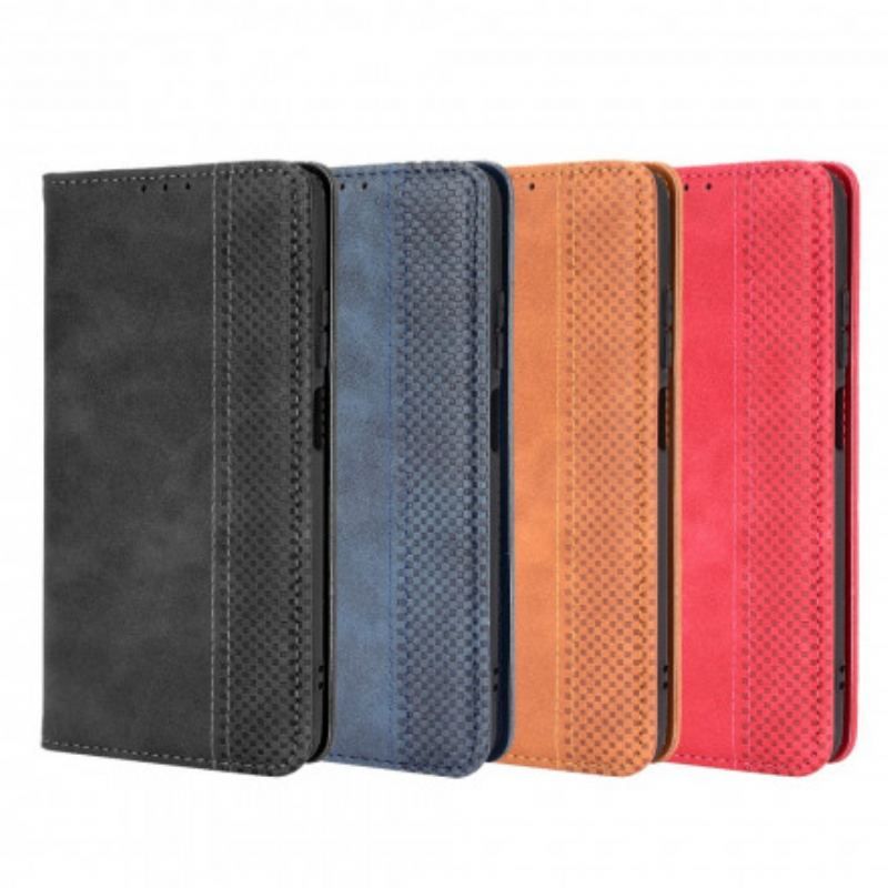 Flip Cover Xiaomi Redmi Note 10/10S/Poco M5s Effet Cuir Vintage Stylisé