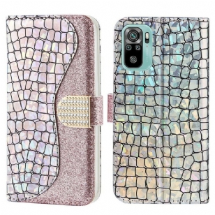 Housse Xiaomi Redmi Note 10/10S/Poco M5s Croco Diamants