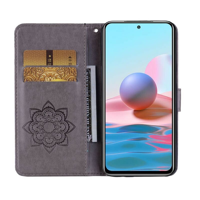 Housse Xiaomi Redmi Note 10/10S/Poco M5s Hibou Mandala et Breloque