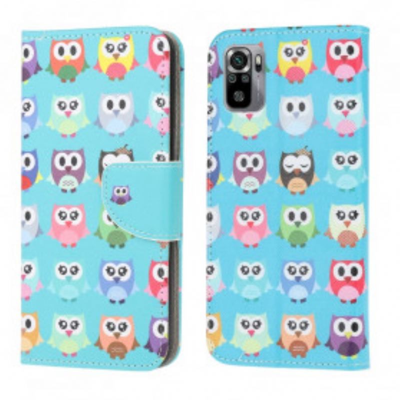 Housse Xiaomi Redmi Note 10/10S/Poco M5s Multiples Hiboux 2