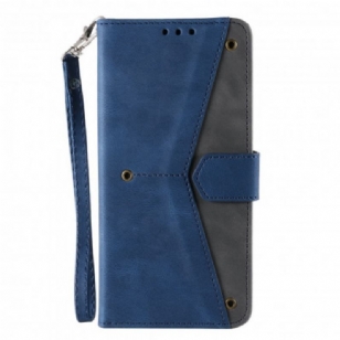 Housse Xiaomi Redmi Note 10/10S/Poco M5s Simili Cuir Bicolore Rivets