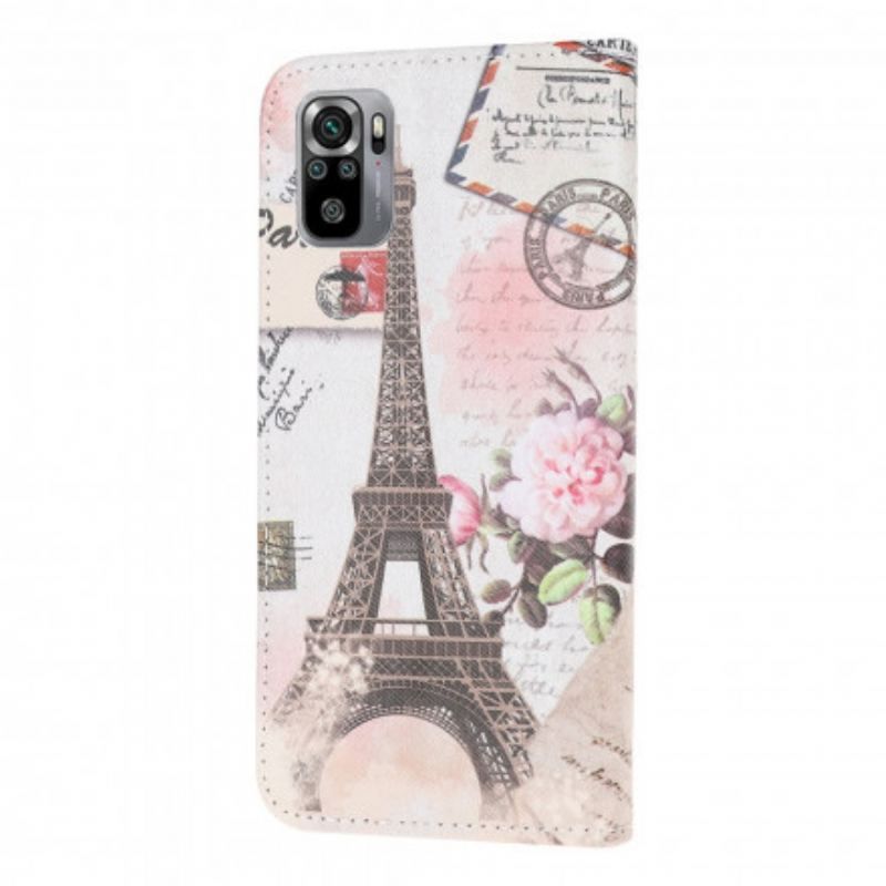 Housse Xiaomi Redmi Note 10/10S/Poco M5s Tour Eiffel Rétro