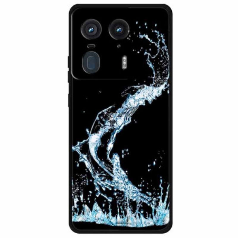 Étui Motorola Edge 50 Ultra Gouttes d'Eau Bleues