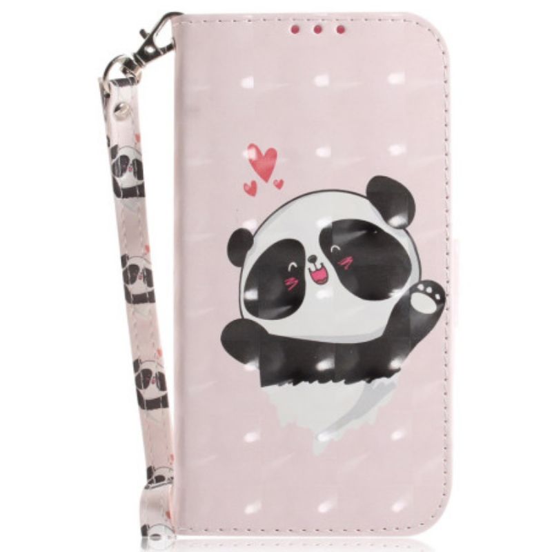 Housse Motorola Edge 50 Ultra Panda Love à Lanière