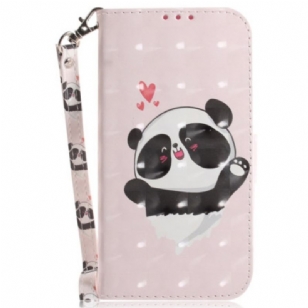 Housse Motorola Edge 50 Ultra Panda Love à Lanière