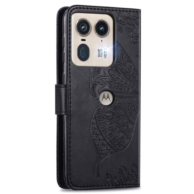 Housse Motorola Edge 50 Ultra Papillon Baroque