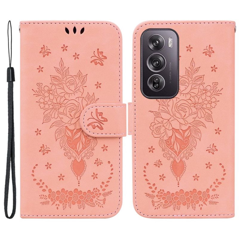 Housse Oppo Reno 12 Pro 5G Impression Papillons et Fleurs