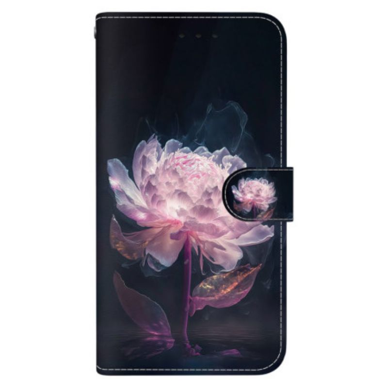 Housse Oppo Reno 12 Pro 5G Pivoine Pourpre à Lanière