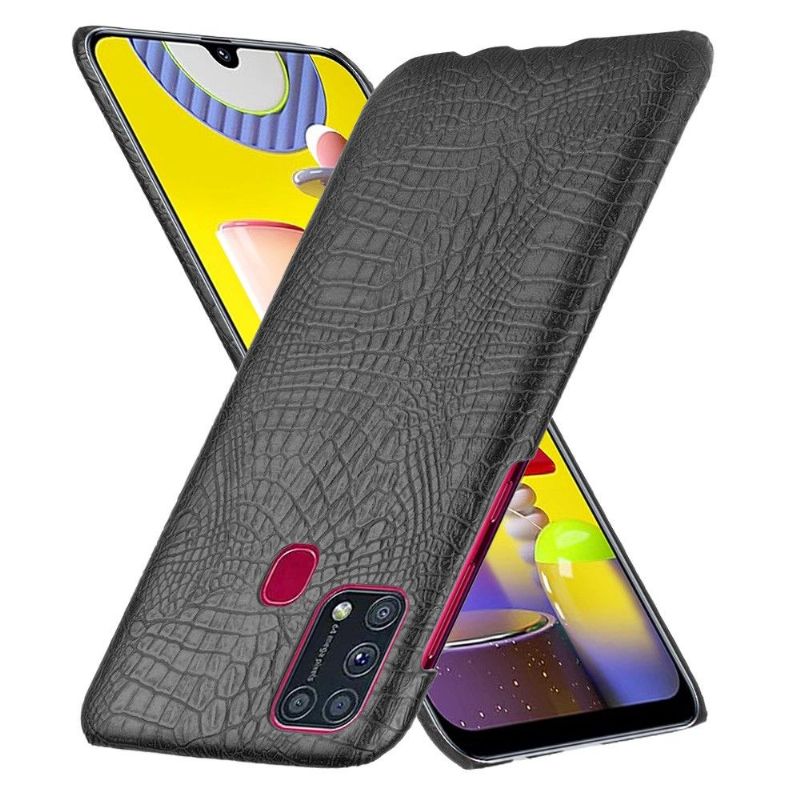 Coque Samsung Galaxy M31 effet peau de croco - Noir