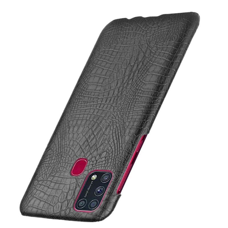 Coque Samsung Galaxy M31 effet peau de croco - Noir