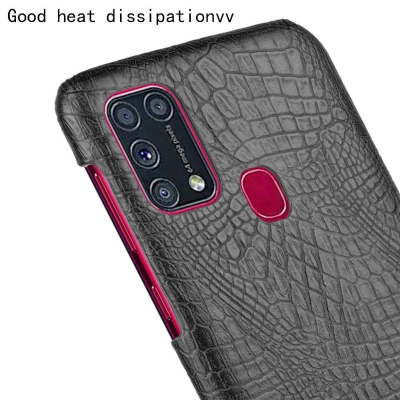 Coque Samsung Galaxy M31 effet peau de croco - Noir