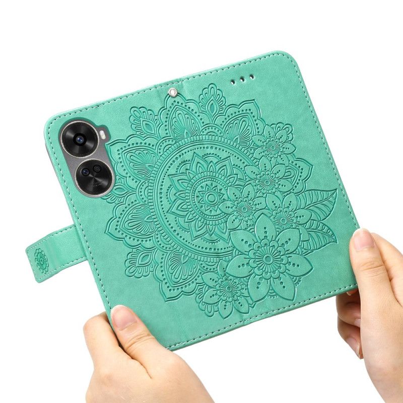 Housse Huawei Nova 12 SE Motif Floral à Lanière