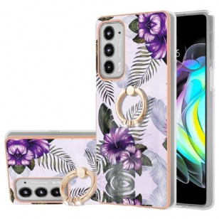 Coque Motorola Edge 20 Fleurs Exotiques avec bague