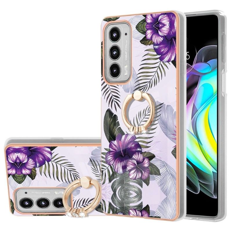 Coque Motorola Edge 20 Fleurs Exotiques avec bague