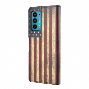 Housse Motorola Edge 20 Drapeau Américain Vintage