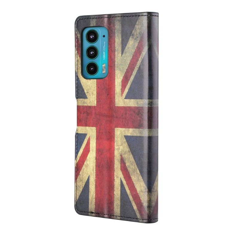 Housse Motorola Edge 20 Drapeau Anglais Vintage