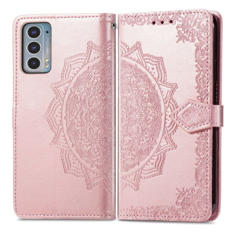 Housse Motorola Edge 20 Mandala relief en simili cuir