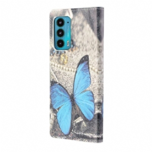 Housse Motorola Edge 20 Papillon Bleu