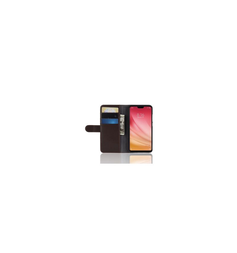 Housse Xiaomi Mi 8 Lite cuir premium - Marron