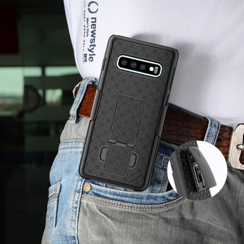 Samsung Galaxy S10 - Coque intégrale avec clip ceinture