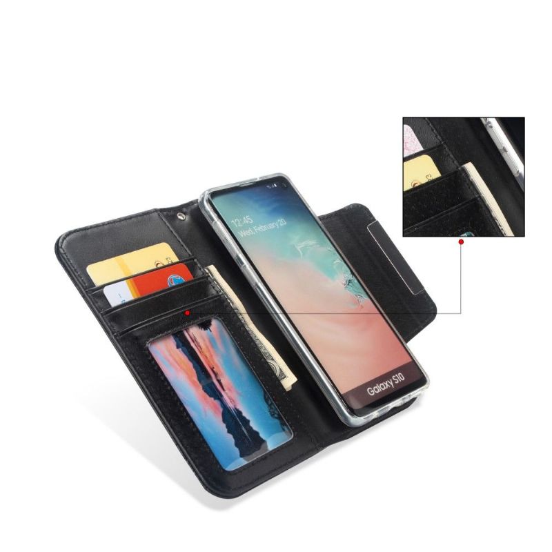 Samsung Galaxy S10 - Étui portefeuille + coque cuir