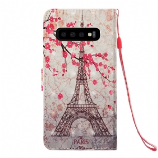 Samsung Galaxy S10 - Housse fleurs et Tour Eiffel