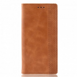 Flip Cover Vivo Y70 Effet Cuir Vintage Stylisé