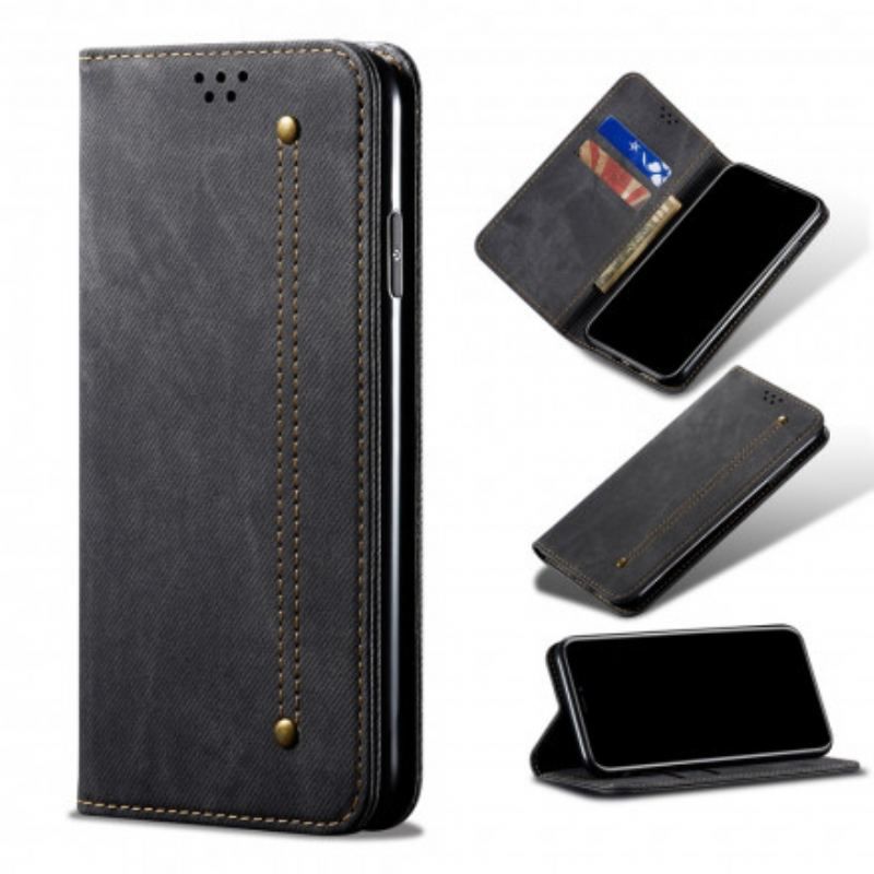 Flip Cover Vivo Y70 Tissu Jeans