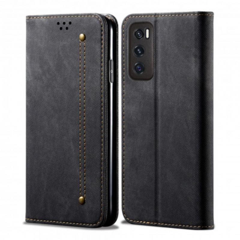 Flip Cover Vivo Y70 Tissu Jeans