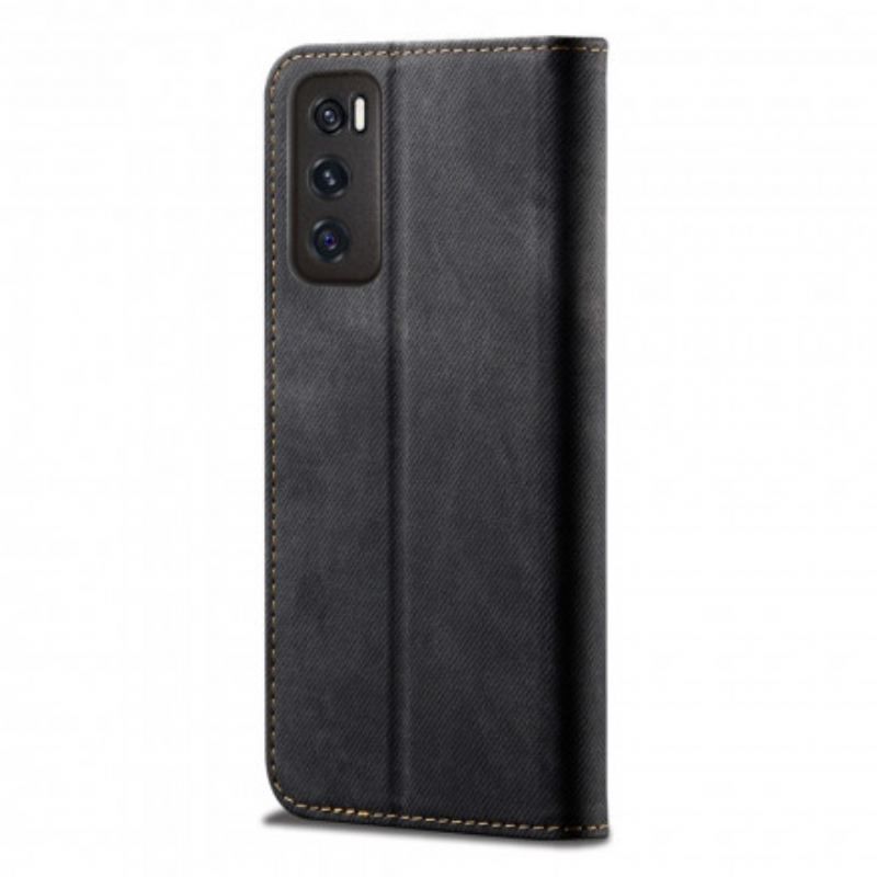 Flip Cover Vivo Y70 Tissu Jeans