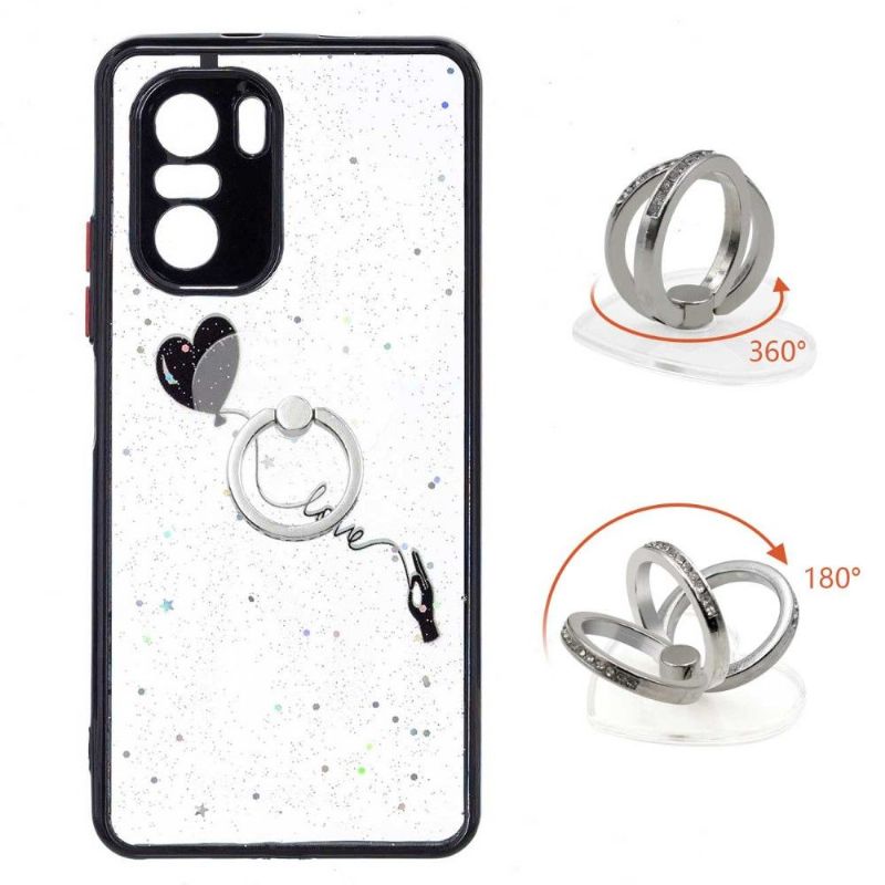 Coque Xiaomi Mi 11i 5G / Poco F3 ballon coeur volant avec anneau