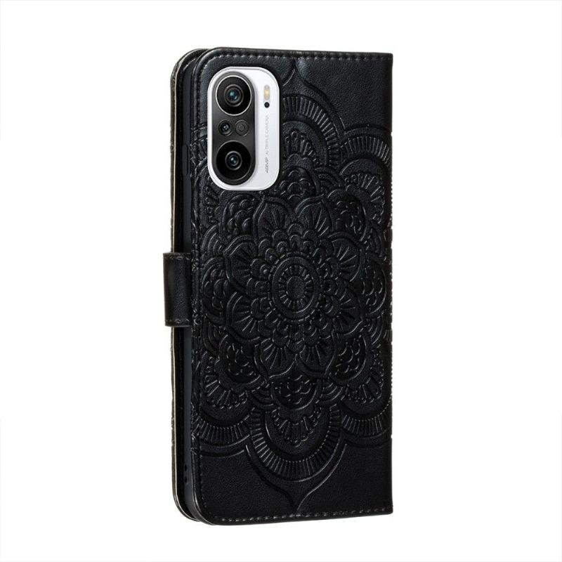 Étui folio Xiaomi Mi 11i / Poco F3 mandala fleur avec lanière