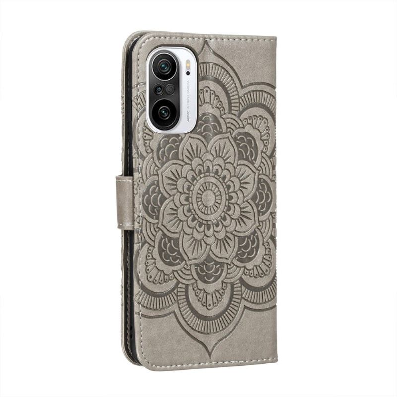 Étui folio Xiaomi Mi 11i / Poco F3 mandala fleur avec lanière