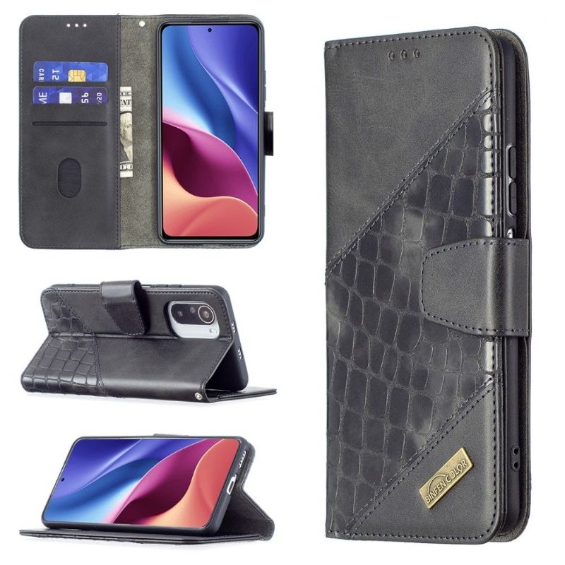 Housse Poco F3 / Xiaomi Mi 11i 5G Effet Cuir Aspect Croco