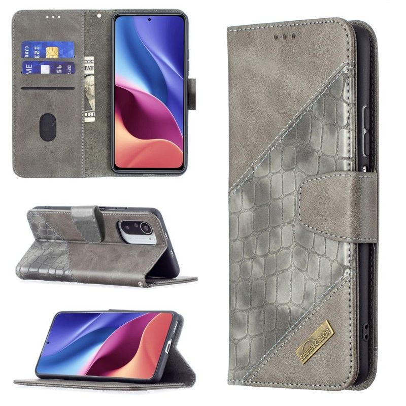 Housse Poco F3 / Xiaomi Mi 11i 5G Effet Cuir Aspect Croco