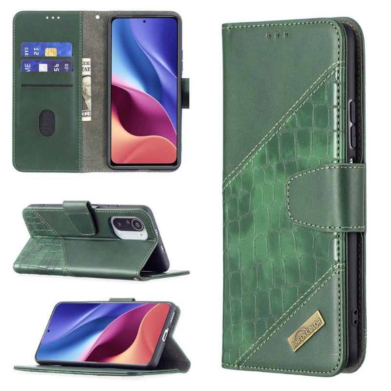 Housse Poco F3 / Xiaomi Mi 11i 5G Effet Cuir Aspect Croco