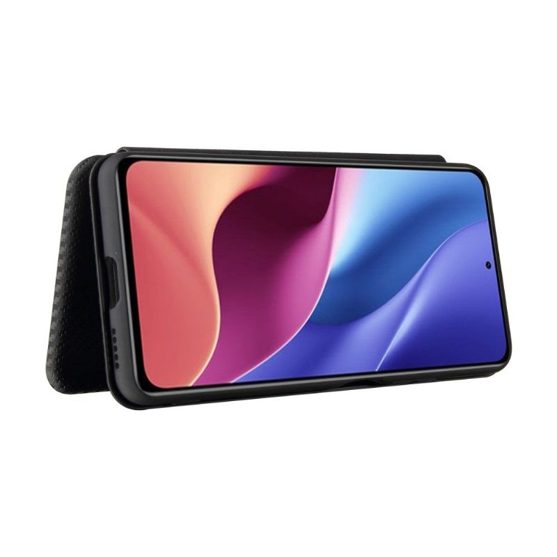 Housse Xiaomi Mi 11i / Poco F3 Simili Cuir Style Fibre de Carbone